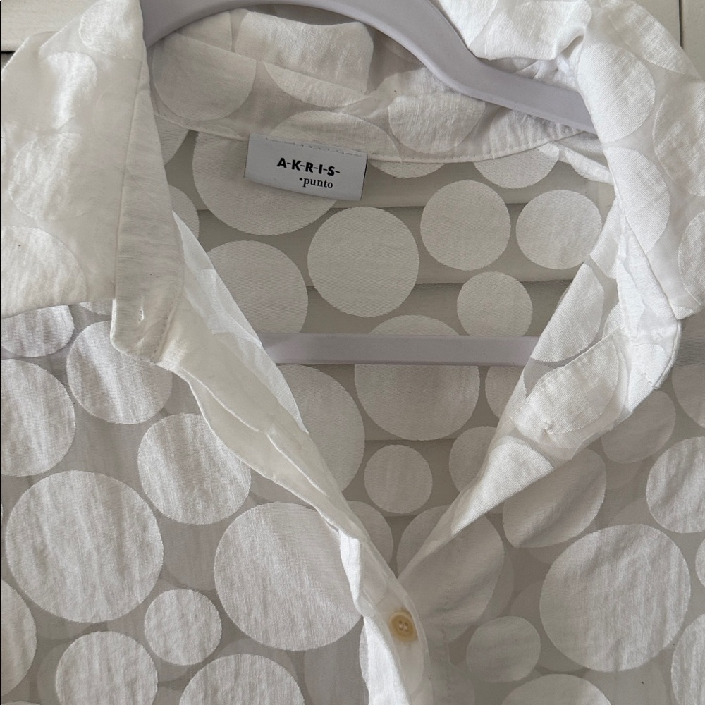 Akris White Circle Pattern Button-Down Shirt - image 2